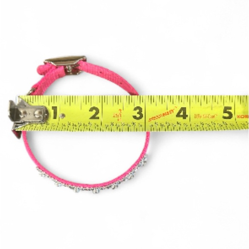 Pink Rhinestone Small Dog Collar - Picture 2 of 4